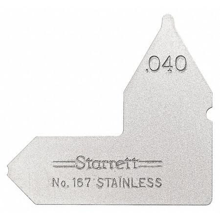 STARRETT 167-040 RADIUS GAGE- .040" - ALT NUMBER - 63439