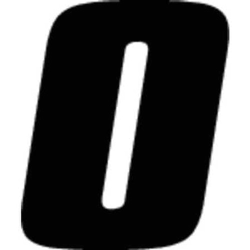 HARDLINE PRODUCTS DB512B-0 NUMBER LABEL BLK 5-1/2 IN H NO. 0 PK12