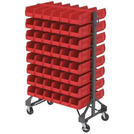 RESERVED - 7 COMBINATIONS 7Y884 DOUBLE SIDED BIN RAIL UNIT 96 BINS RED