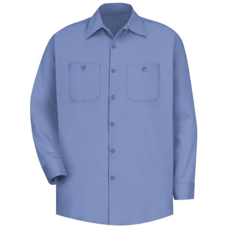 RED KAP SC30LB XLNL MNS LS LT BLUE DP COTTON WORKSHIRT L