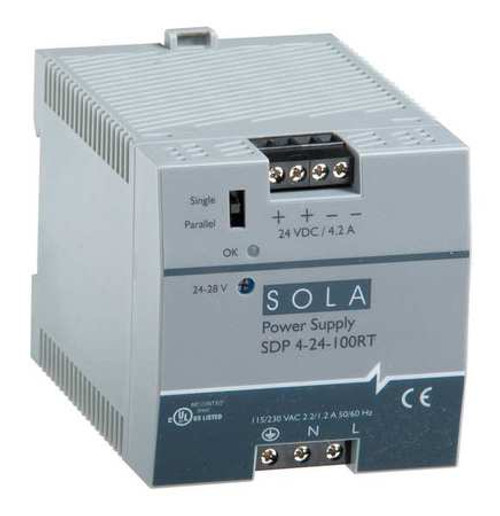 SOLA/HEVI-DUTY SDP4-24-100RT DC POWER SUPPLY 24-28VDC 4.2A 47-63HZ