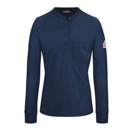 BULWARK SEL3NV RG M LS FR HENLEY WOMENS NAVY