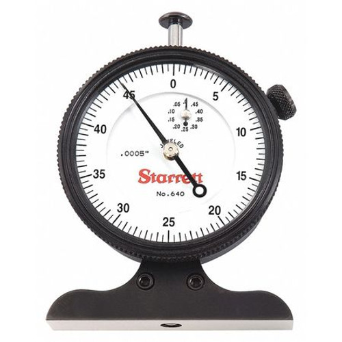 STARRETT 640JZ DIAL DEPTH GAGE- 0-1/2" RANGE- .0005" GR STARRETT 640JZ DIAL DEPTH GAGE- 0-1/2" RANGE- .0005" GR