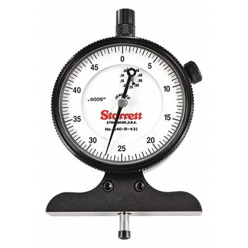 STARRETT 640RJZ DIAL DEPTH GAGE- 0-1/2" RANGE- .0005" GR STARRETT 640RJZ DIAL DEPTH GAGE- 0-1/2" RANGE- .0005" GR