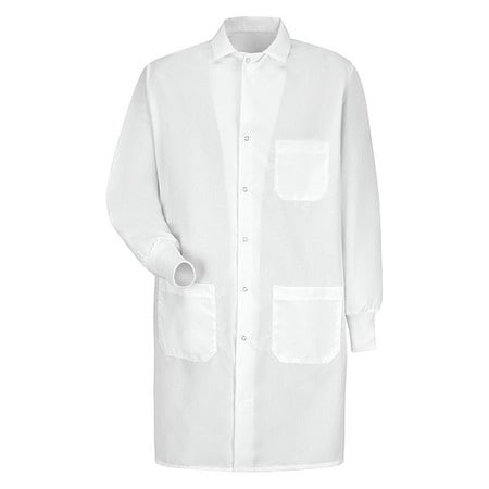 RED KAP KP72WH RG S UNISEX WHITE LAB COAT 80/20 POPLIN