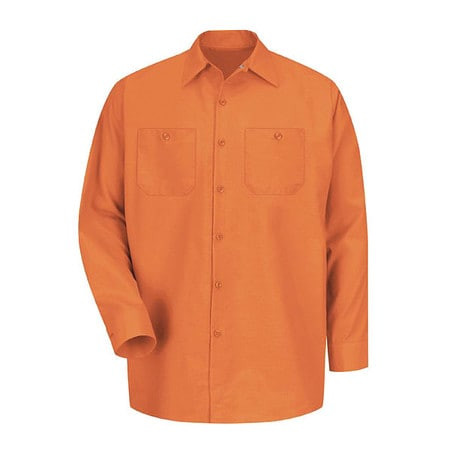 RED KAP SP14OR RG XXL MENS LS ORANGE POPLIN WORK SHIRT XXL
