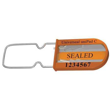 UNIVERSEAL UPAD-C ORANGE50 PADLOCK SEALS,ORANGE,ACRYLIC,PK50