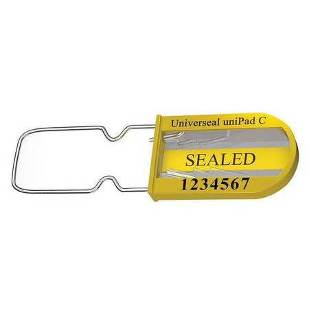 UNIVERSEAL UPAD-C YELLOW50 PADLOCK SEALS,YELLOW,ACRYLIC,PK50