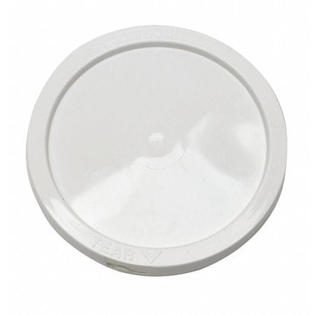 GRAINGER GLOBAL SOURCING ROP2120CVR-WP-BG PLASTIC PAIL LID WHITE TEAR TAB 1-1/6 H