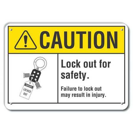 LYLE LCU3-0102-RA_14x10 CAUTION SIGN RECYCLED ALUMINUM 10 IN H