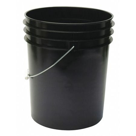GRAINGER GLOBAL SOURCING ROP2150BK-M PAIL 5.0 GAL. PLASTIC HANDLE BLACK