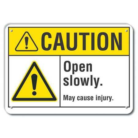 LYLE LCU3-0043-RA_14x10 CAUTION SIGN RECYCLED ALUMINUM 10 IN H