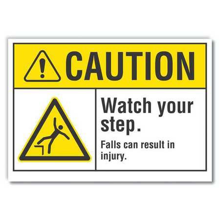 LYLE LCU3-0022-RD_5x3.5 CAUTION SIGN 3-1/2 X 5 VINYL