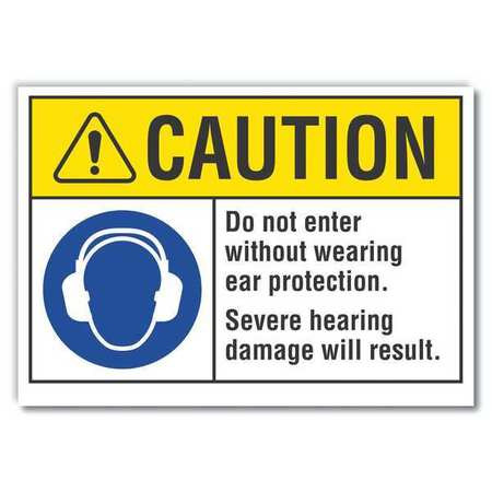 LYLE LCU3-0058-RD_14x10 CAUTION SIGN SELF-ADHESIVE VINYL 10 IN H