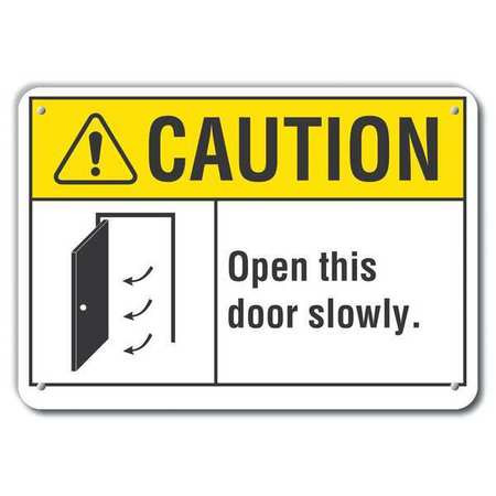 LYLE LCU3-0087-RA_10x7 CAUTION SIGN RECYCLED ALUMINUM 7 IN H