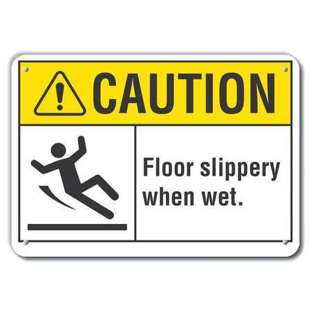 LYLE LCU3-0096-RA_14x10 CAUTION SIGN RECYCLED ALUMINUM 10 IN H