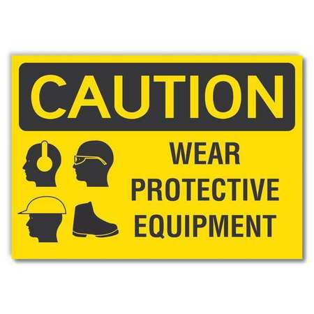 LYLE LCU3-0189-RD_14x10 CAUTION SIGN SELF-ADHESIVE VINYL 10 IN H