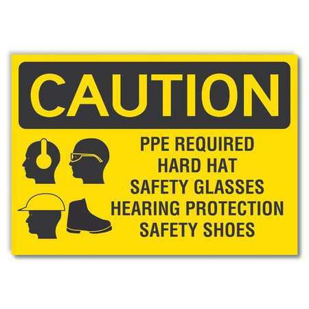 LYLE LCU3-0188-RD_14x10 CAUTION SIGN SELF-ADHESIVE VINYL 10 IN H