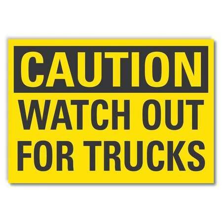 LYLE LCU3-0266-RD_5x3.5 CAUTION SIGN 3-1/2 H 5 W VINYL