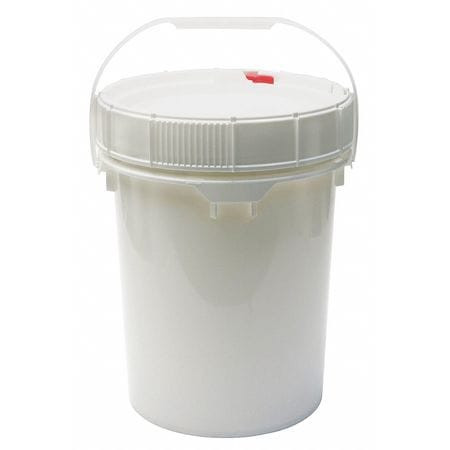 GRAINGER GLOBAL SOURCING MNG8005-WL PAIL 5.0 GAL. PLASTIC HANDLE WHITE W/LID