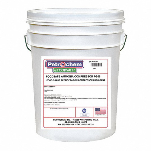 PETROCHEM FS AMMONIA COMPRESSOR FG-68-005 COMPRESSOR OIL 5 GAL. PAIL MINERAL OIL
