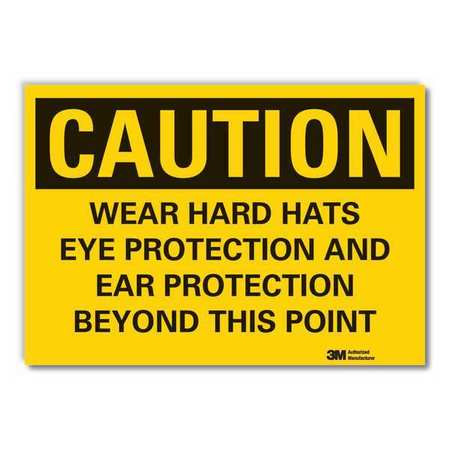 LYLE LCU3-0462-RD_5x3.5 HARD HATS CAUTION RFLCT LABEL,3.5X5IN