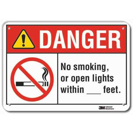 LYLE LCU4-0132-RA_10x7 NO SMOKING SIGN ALUMINUM CORNER HOLES
