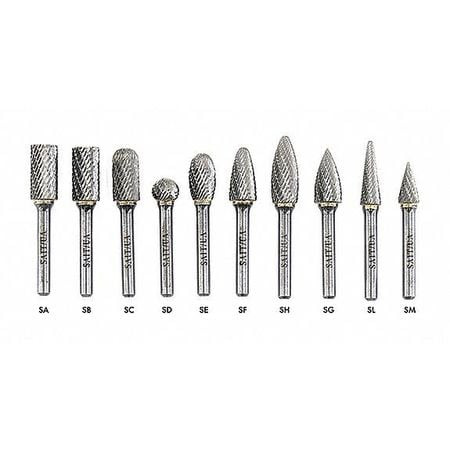 UNITED ABRASIVES-SAIT 45027 CARBIDE BUR SL4 DC 1/2X1-1/4X1/4