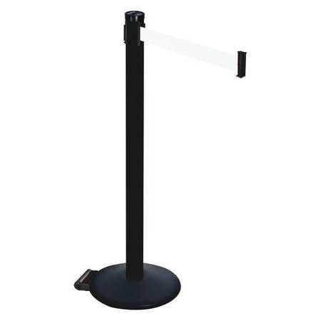 RETRACTA-BELT 305PSB-WH BARRIER POST PVC POST BLACK WHITE BELT