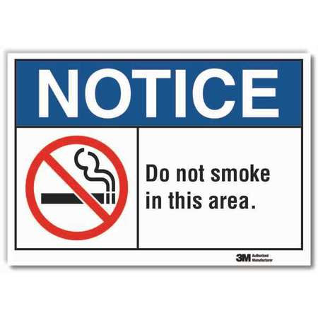 LYLE LCU5-0027-RD_14x10 NO SMOKING SIGN SELF-ADHESIVE VINYL 10IN
