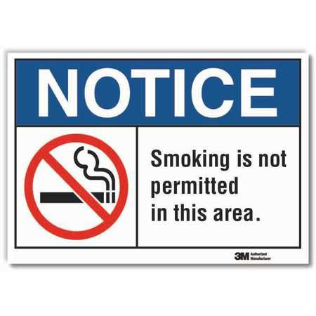 LYLE LCU5-0037-RD_14x10 NO SMOKING SIGN SELF-ADHESIVE 10 IN H