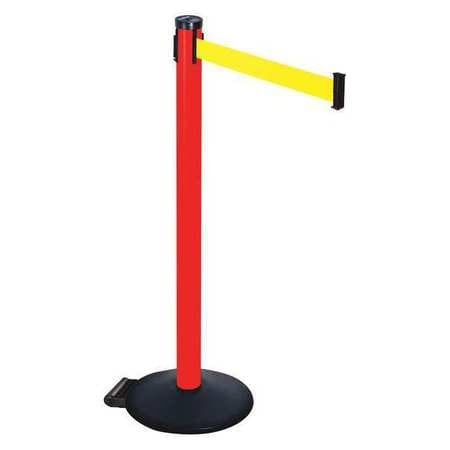 RETRACTA-BELT 305PRD-FY BARRIER POST 2 IN BELT W 14IN BASE DIA.