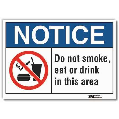 LYLE LCU5-0024-RD_10x7 NO SMOKING SIGN SELF-ADHESIVE VINYL 7INH