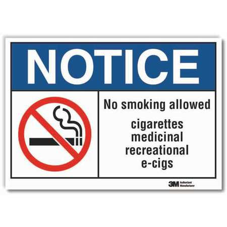 LYLE LCU5-0025-RD_14x10 NO SMOKING SIGN SELF-ADHESIVE 14 IN W