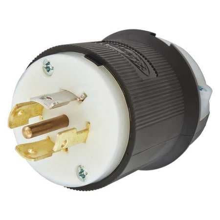 HUBBELL HBL2531 LOCKING PLUG BLACK/WHITE NYLON 4 POLES