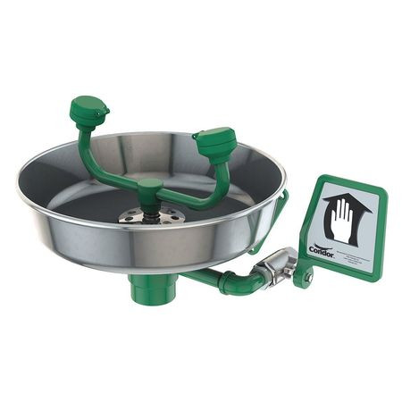 CONDOR USA INC 49EV56 EYEWASH STATION GREEN 16 IN DEPTH SS