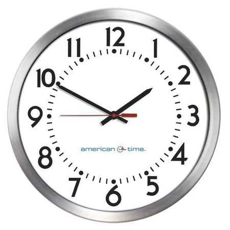 AMERICAN TIME WN64AGDD304BP WALL CLOCK ANALOG 16-1/4 DIA. SILVER