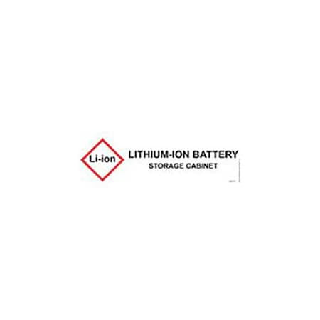 JUSTRITE MFG COMPANY 29018 LABEL HAZARDOUS CAB LITHIUM IO