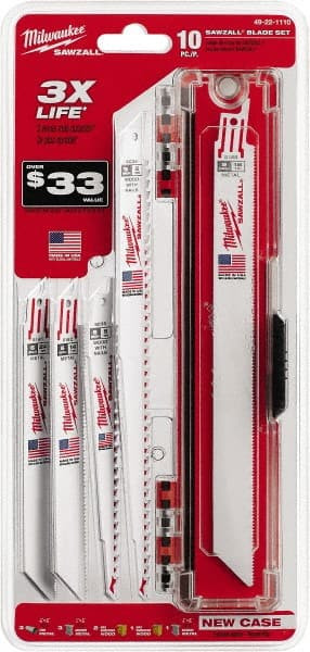 MILWAUKEE ELECTRIC TOOLS 49-22-1110 SAWZALL® GENERAL PURPOSE 10PC BLADE SET
