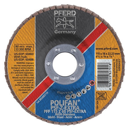 PFERD 60460 POLIFAN,PSF-EXTRA,Z60 T27,4-1/2"X7/8"