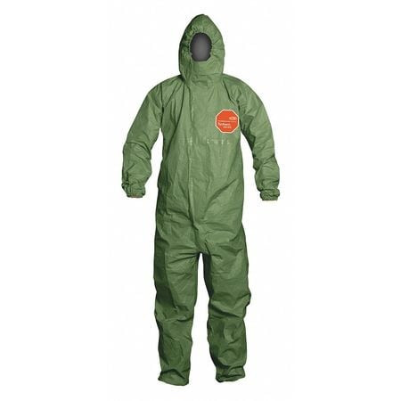 DUPONT QS127TGR6X000400 2000 SFR COVERALL ATTACHHOOD RESP FRT ZI