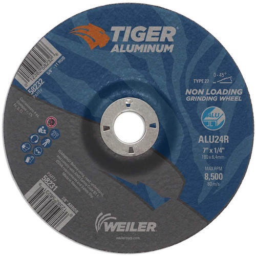 WEILER CORPORATION 58231 7 X 1/4, 7/8" HOLE 24 GRIT ALUMINUM OXID