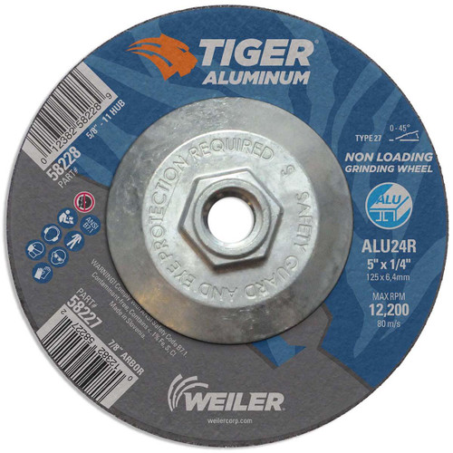 WEILER CORPORATION 58228 5 X 1/4, 5/8" HOLE 24 GRIT ALUMINUM OXID