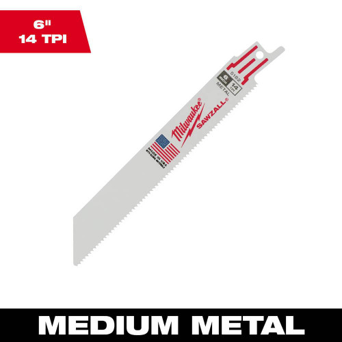 MILWAUKEE ELECTRIC TOOLS 48-01-2162 6" 14 TPI   SAWZALL® BLADES (10 PK BULK)