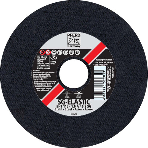 PFERD 69934 CUT-OFF WHEEL,A60,T1,4-1/2"X.045"