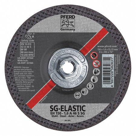 PFERD 63184 6" X .045" C-OFF WH 5/8-11 THR A 46 S SG