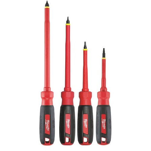 MILWAUKEE ELECTRIC TOOLS 48-22-2205 4 PC 1000V INSULATED SCREWDRIVER SET WIT