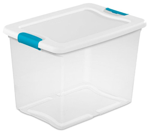 STERILITE CORP 14958006 LATCHING STORAGE BOX, 25-QT.