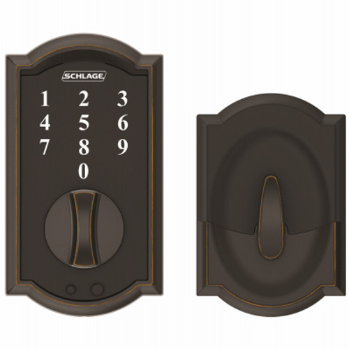 SCHLAGE BE375VCAM716 TOUCH KEYLESS DEADBOLT, CAMELOT TRIM, AG SCHLAGE BE375VCAM716 TOUCH KEYLESS DEADBOLT, CAMELOT TRIM, AG