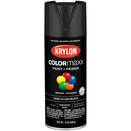 KRYLON PRODUCTS K05579007 PAINT SPRY SEMI-GLOSS BLK 12OZ